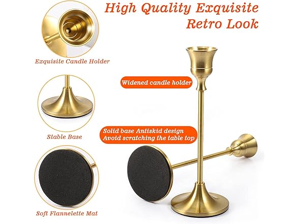 Candlestick Holders - Set of 6 Gold