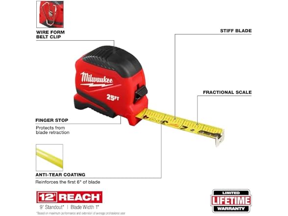 Milwaukee 48-22-1725 25 ft. Compact Tape