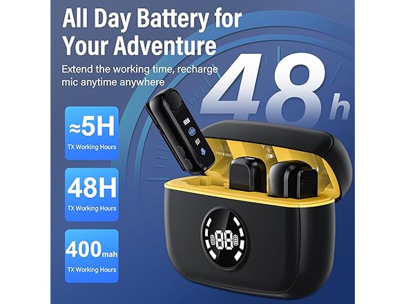 ANVOSCI 3 in 1 Wireless Lavalier Microphone