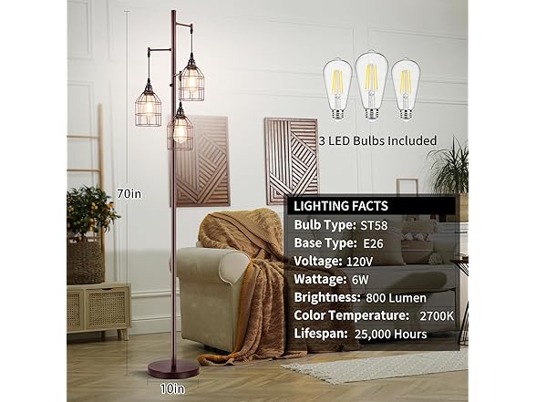 Sucolite 70" Dimmable Floor Lamp