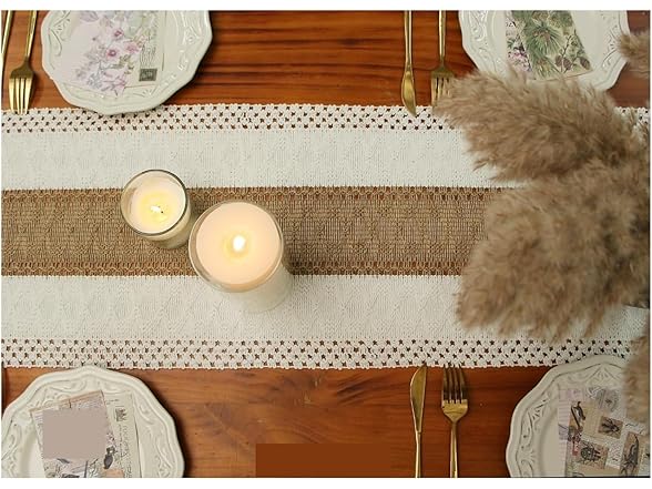 72-Inch Rustic Burlap Table Runner