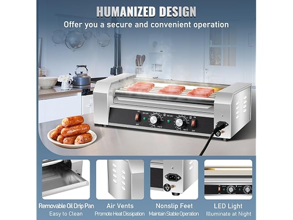 VEVOR Hot Dog Roller, 12 Hot Dog