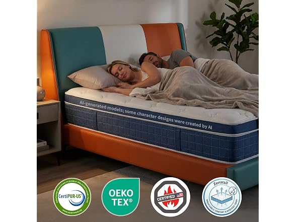 inight 12 Inch Twin Luxury Hybrid Mattress, Medium Firm, Plush Euro Top