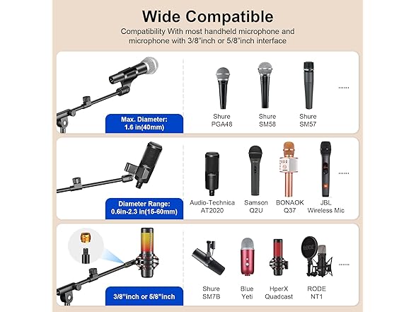 Adjustable Tripod Microphone Stand