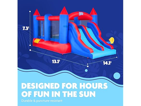 Sunny & Fun Inflatable Bouncy Castle with Dual Slide