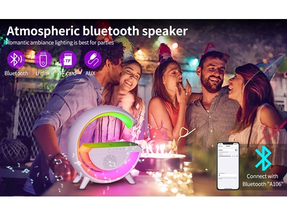 Bluetooth Speaker w/LED Light Show