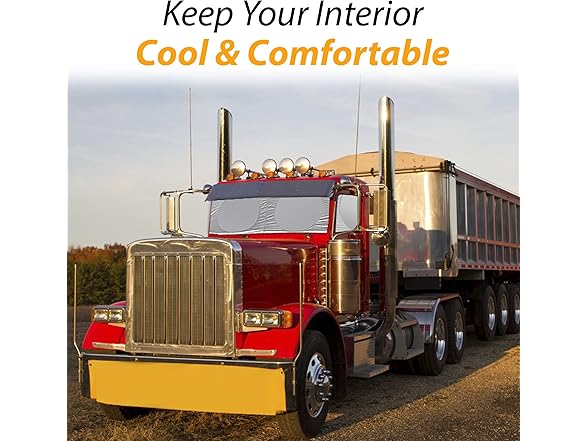 Zone Tech SS0025 Semi-Truck Sunshade for Windshield Grey