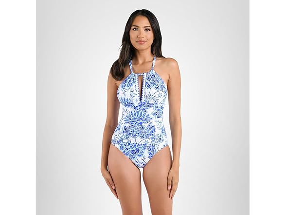 La Blanca Women High Neck Keyhole Mio One Swimsuit (16)