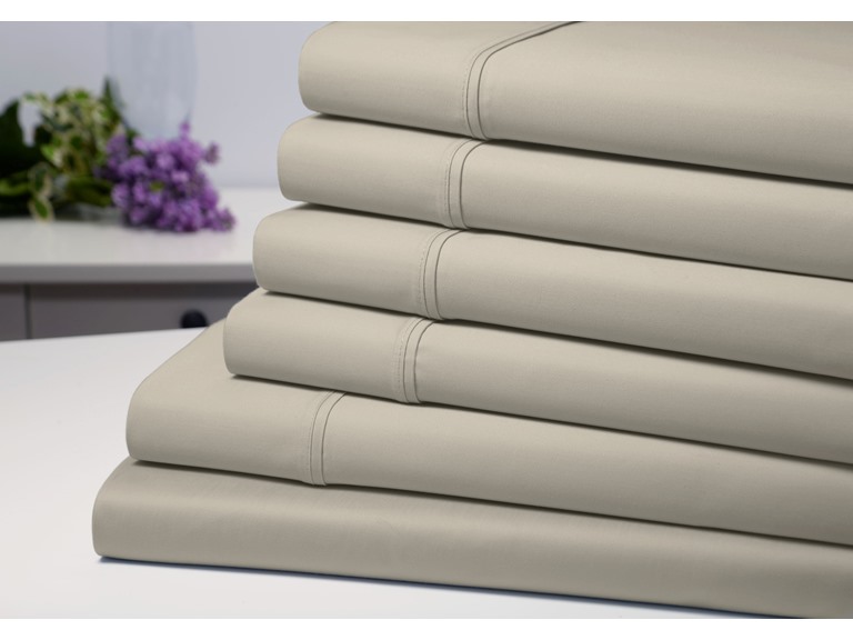 1300 Full Bamboo 6-Piece Luxury Sheet Set Taupe