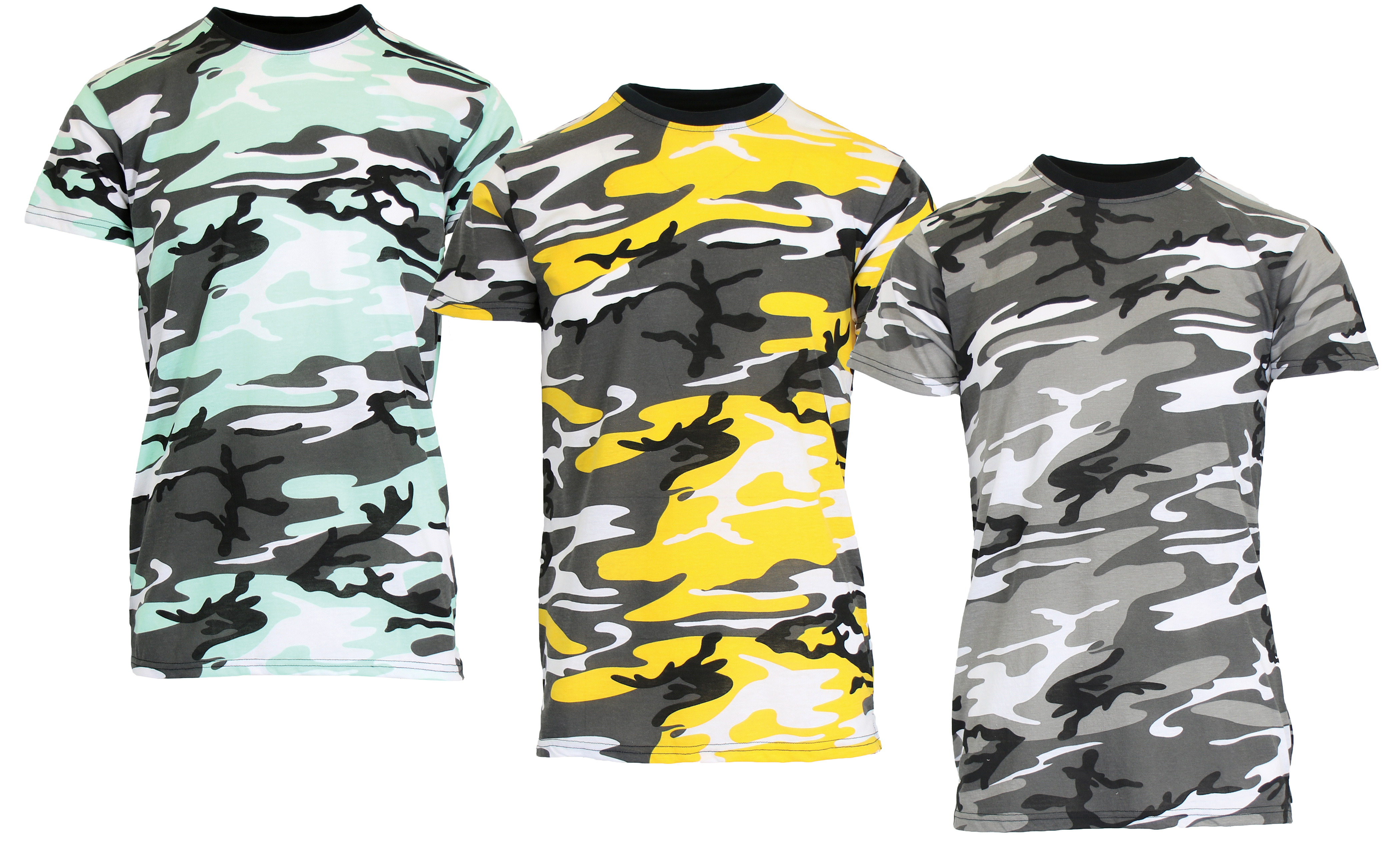 1 & 3Pk Mens S/S Crew Neck Camo Tee - Gallery 40