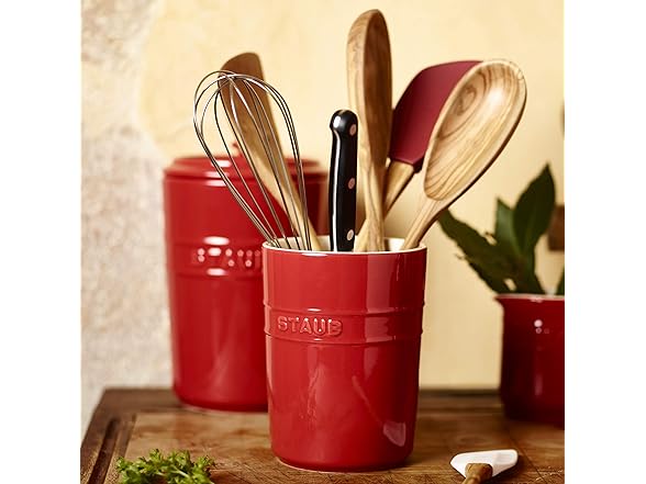 Staub Ceramic Tall Utensil Holder Crock