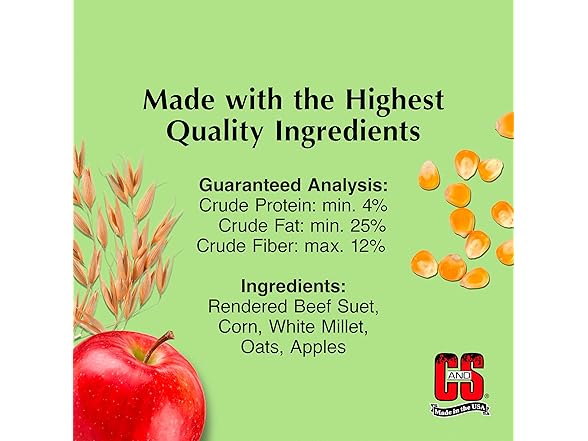C&S Apple Suet Treat, 11.75 Ounce, 8 Pack
