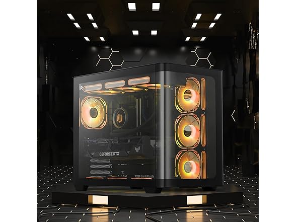 darkFlash ATX Mid-Tower PC Case, Black