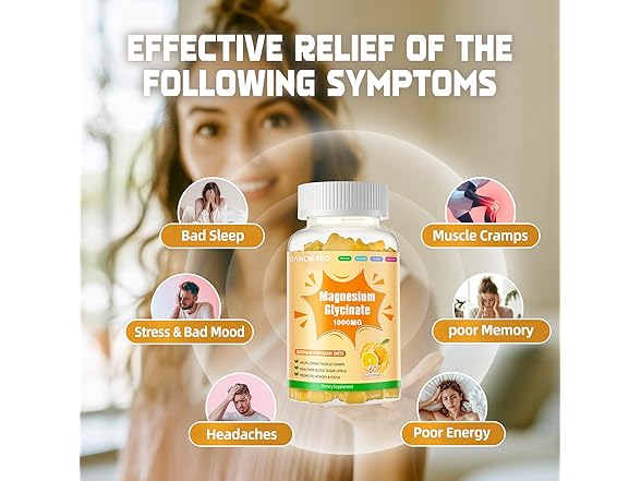 Magnesium Glycinate Gummies 60 Orange Gummies