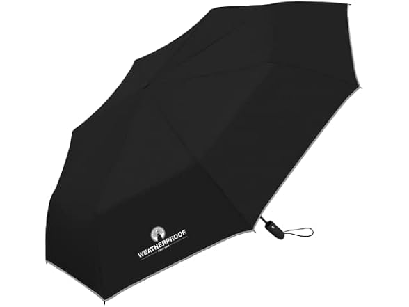 Weatherproof Automatic Rain Umbrella, Black