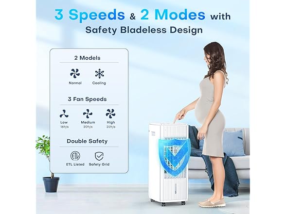 MYICY 3-IN-1 Windowless Air Conditioner w/Double Tanks