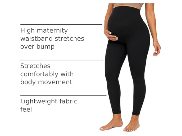 Sunzel Maternity Leggings 25in S Black