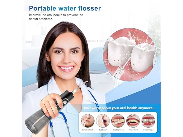 JNGOODS Cordless Water Dental Flosser