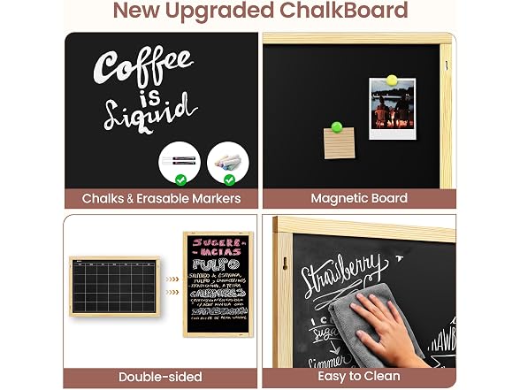 Chezerra Double-Sided Magnetic Chalkboard