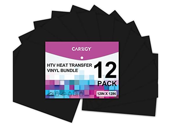 CAREGY Heat Transfer Vinyl HTV for Sheets Black