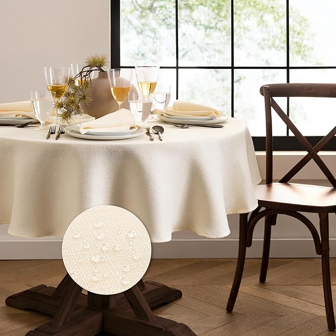 Elrene Home Fashions Laurel Solid Texture Water Tablecloth - Gallery 12