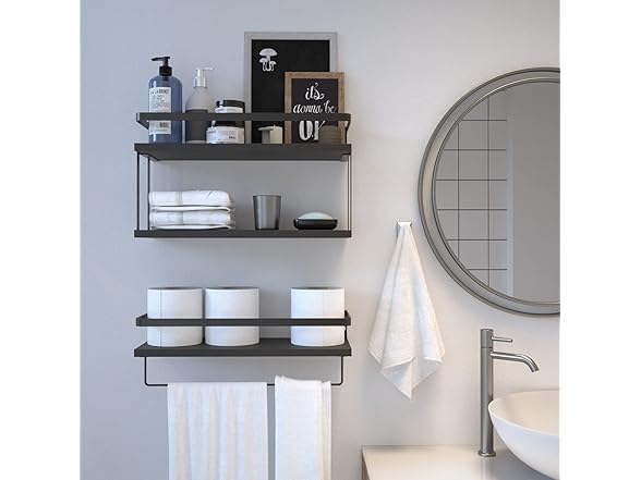 Wall Mounted Floating Shelves, 2+1 Tier