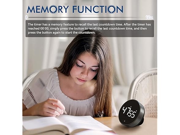 Secura Home Digital Kitchen Timer, 3.8'' Large LED D