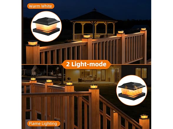 Flyingod Solar Post Cap Light 2-Pack