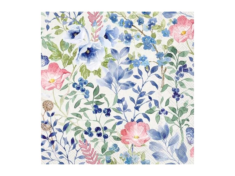 IHR Indigo Flowers Paper Napkins 20ct