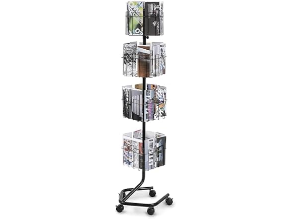 Brochure Display Rack, 4-Tier 32 Pockets