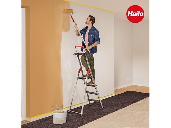 Hailo Folding L100 Step Ladder, Non-Slip, 8 Step