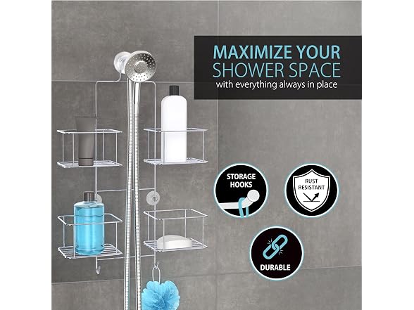 Better Living Eclipse Hose Keeper Shower Caddy- Chrome