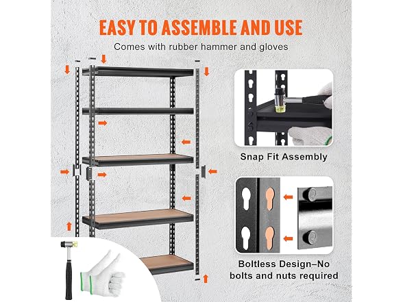 Storage Shelving Unit, 5-Tier Adjustable x60
