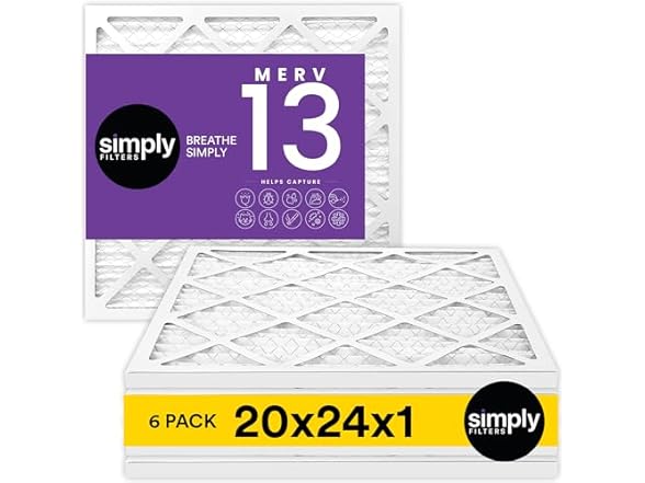 Simply 1Air Filter, Merv 13, MPR 1500, 6 Pack