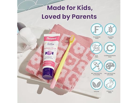 Himalaya Botanique Kids Toothpaste, Bubble Gum