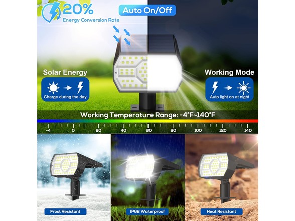 Hakol 4-pk Solar Lights Outdoor Waterproof