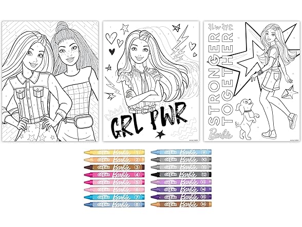 Cra-Z-Art Barbie Crayon by Number Set