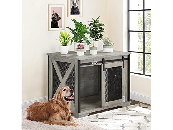Dog Crate Furniture with Sliding Doors