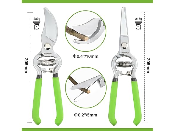 WORKPRO 2-Piece Pruning Shears Black