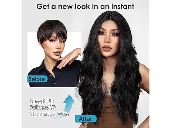SHINLEA Black Wig for Women