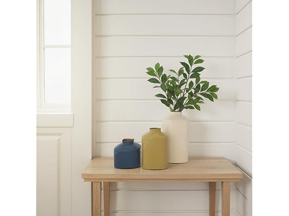 Creative Co-Op 3-Piece Enameled Metal Square Vases