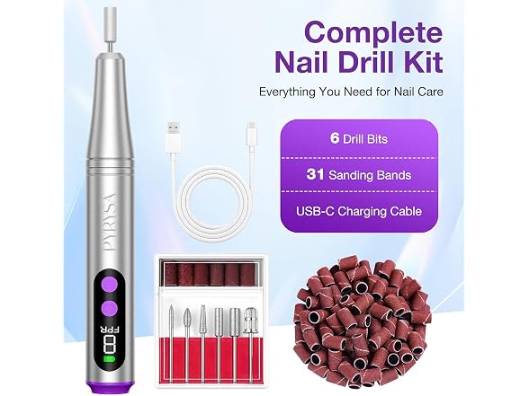 Cordless Electric Nail Drill, 9 Speed