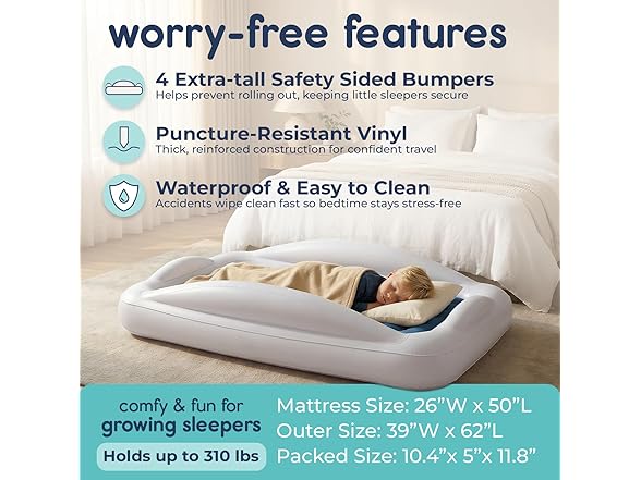 Hiccapop Inflatable Toddler Travel Bed