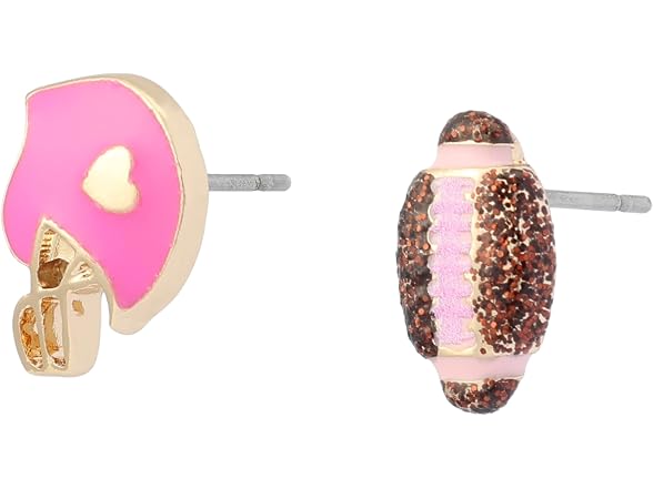 Betsey Johnson Women's Football Stud Earring Set