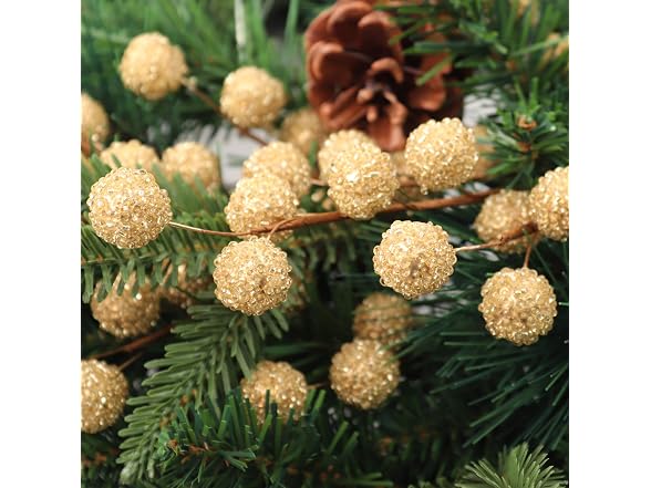 Larksilk 12 Gold Holly Berry Stem Picks - Déco