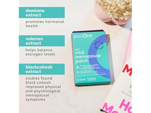 plusOne Vital Menopause Patches AM and PM 16ct