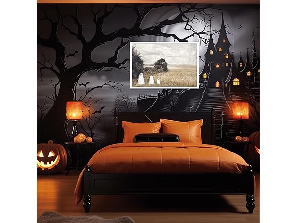 Htdsks Cute Ghost In Haunted Forest Canvas
