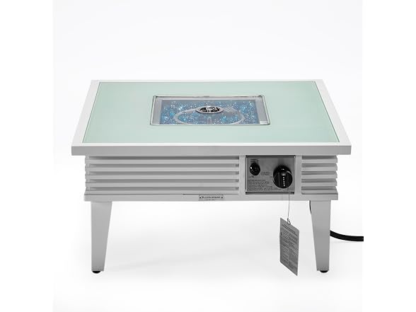 LeisureMod Walbrooke Modern Outdoor Square Fire Pit Table White