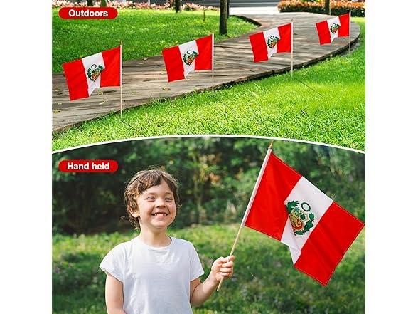 Yingnner Peru Stick Flags 12x18" 12pk
