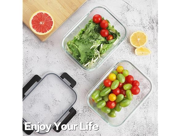 HOMBERKING 10-Pack Glass Meal Prep Containers